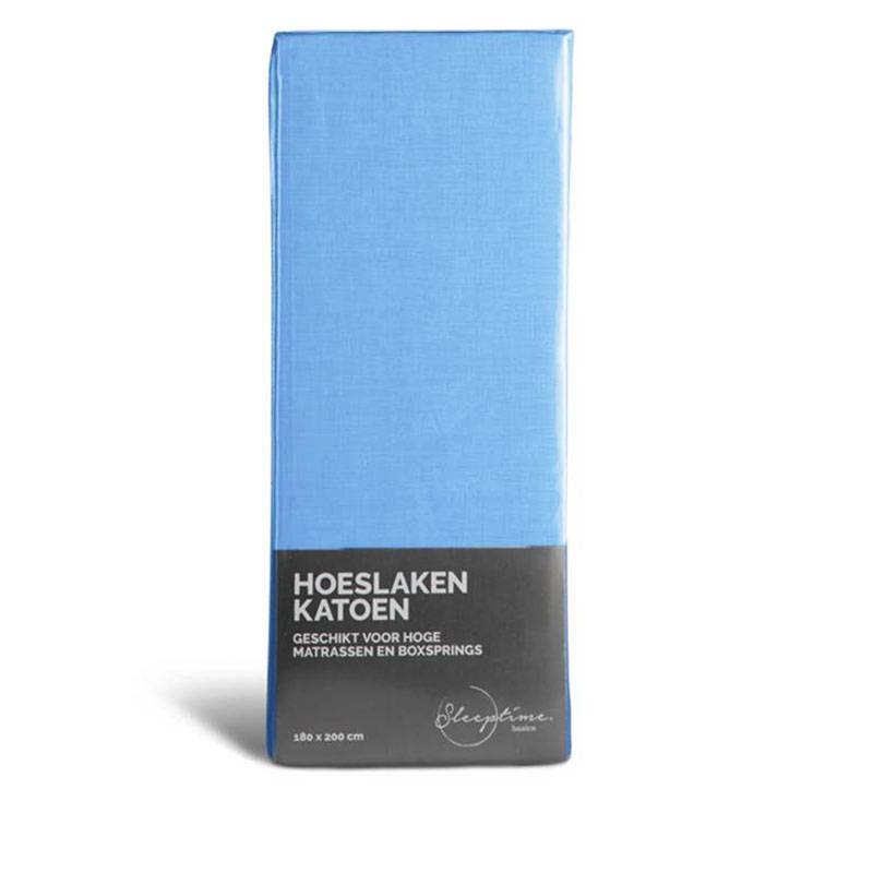 Home Care Hoeslaken - Blended Katoen - Blauw - 90x200 cm - Blauw - - 