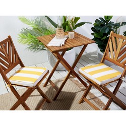 Beliani - Outdoor Sitzkissen 2er Set Streifenmuster gelb / weiß für Gartenstuhl Terni - Gelb