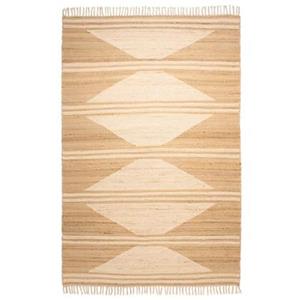 Boho&me Kelim vloerkleed - Lana naturel|wit - 240x340 cm - Beige