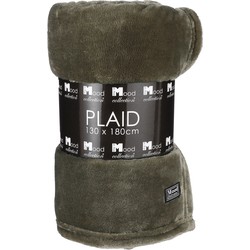 In The Mood Collection Famke Fleece Plaid - L180 x B130 cm - Donkergroen