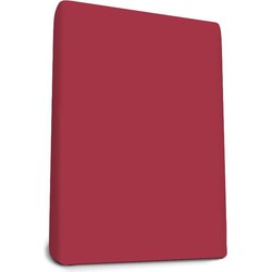 Snurky Hoeslaken Percaline Splittopper katoen Bordeaux 160 x 200 cm