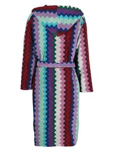 Missoni Home zigzag-pattern terry-cloth bathrobe - Paars