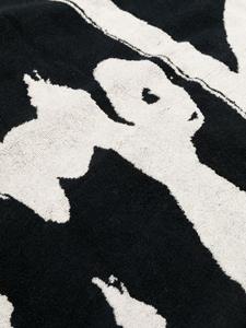Yohji Yamamoto Handdoek met logoprint - Zwart