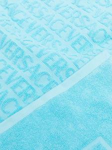 Versace Handdoek met logo-jacquard - Blauw
