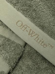 Off-White Handdoek met logoprint - Groen