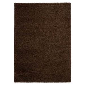 Tapeso Hoogpolig vloerkleed shaggy Trend effen - bruin - 100x200 cm -