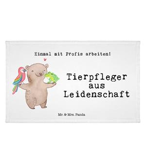 Mr. & Mrs. Panda Handtuch Tierpfleger aus Leidenschaft - Weiß - Geschenk, Frottier, Reisehandtu, (1-St)