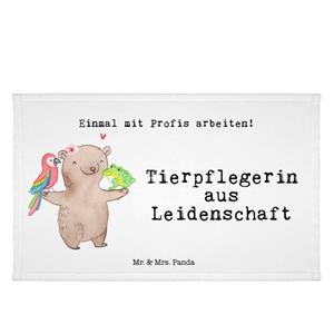 Mr. & Mrs. Panda Handtuch Tierpflegerin aus Leidenschaft - Weiß - Geschenk, Kollegin, Danke, Gä, (1-St)