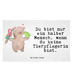 Mr. & Mrs. Panda Handtuch Tierpflegerin mit Herz - Weiß - Geschenk, Abschied, Sport Handtuch, R, (1-St)