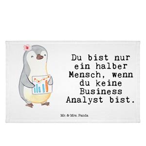 Mr. & Mrs. Panda Handtuch Business Analyst mit Herz - Weiß - Geschenk, Danke, Kinder Handtuch, (1-St)