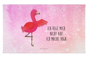 Mr. & Mrs. Panda Handtuch Flamingo Yoga - Aquarell Pink - Geschenk, Vogel, Achtsamkeit, Namaste, (1-St)