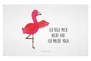 Mr. & Mrs. Panda Handtuch Flamingo Yoga - Weiß - Geschenk, Gästetuch, Kinder Handtuch, Yoga-Übu, (1-St)