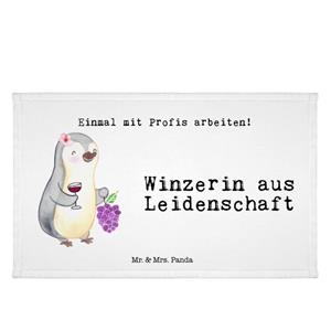 Mr. & Mrs. Panda Handtuch Winzerin aus Leidenschaft - Weiß - Geschenk, Arbeitskollege, Beruf, K, (1-St)