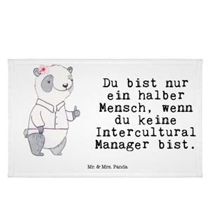 Mr. & Mrs. Panda Handtuch Intercultural Manager mit Herz - Weiß - Geschenk, Jubiläum, Frottier, (1-St)