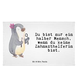 Mr. & Mrs. Panda Handtuch Zahnarzthelferin mit Herz - Weiß - Geschenk, Danke, Arbeitskollege, K, (1-St)