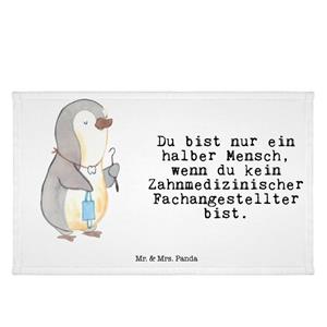 Mr. & Mrs. Panda Handtuch Zahnmedizinischer Fachangestellter mit Herz - Weiß - Geschenk, Kolleg, (1-St)