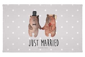 Mr. & Mrs. Panda Handtuch Bär Heirat - Grau Pastell - Geschenk, Bär Verheiratet Heirate Heirat, (1-St)