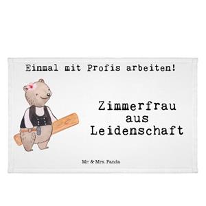 Mr. & Mrs. Panda Handtuch Zimmerfrau aus Leidenschaft - Weiß - Geschenk, Kinder Handtuch, Danke, (1-St)