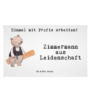 Mr. & Mrs. Panda Handtuch Zimmermann aus Leidenschaft - Weiß - Geschenk, Frottier, Jubiläum, Re, (1-St)