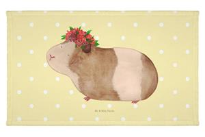 Mr. & Mrs. Panda Handtuch Meerschweinchen weise - Gelb Pastell - Geschenk, Tiere, süße Tiermoti, (1-St)