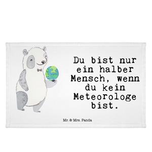 Mr. & Mrs. Panda Handtuch Meteorologe mit Herz - Weiß - Geschenk, Frottier, Jubiläum, Kinder Ha, (1-St)