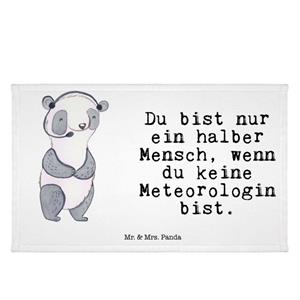 Mr. & Mrs. Panda Handtuch Meteorologin mit Herz - Weiß - Geschenk, Frottier, Gästetuch, Danke, (1-St)