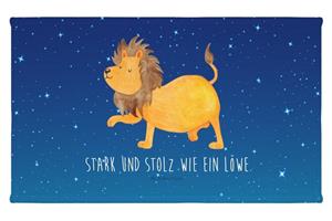 Mr. & Mrs. Panda Handtuch Sternzeichen Löwe - Sternenhimmel Blau - Geschenk, Kinder Handtuch, H, (1-St)