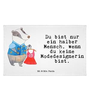 Mr. & Mrs. Panda Handtuch Modedesignerin mit Herz - Weiß - Geschenk, Schenken, Rente, Kollegin, (1-St)
