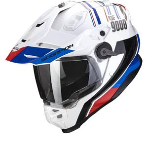 Scorpion Adf-9000 Air Desert White-Blue-Red Adventure Helmet