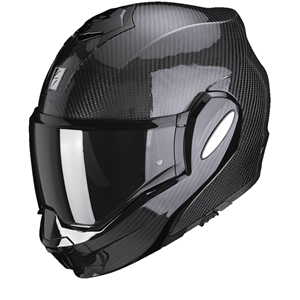 Scorpion Exo-Tech Evo Carbon Solid Black Modular Helmet
