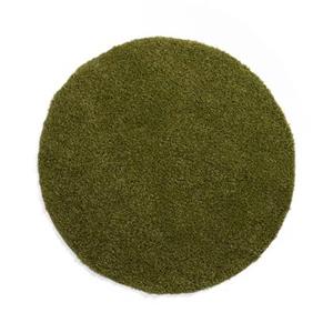 Tapeso Hoogpolig vloerkleed shaggy Trend effen rond - groen - 120 cm