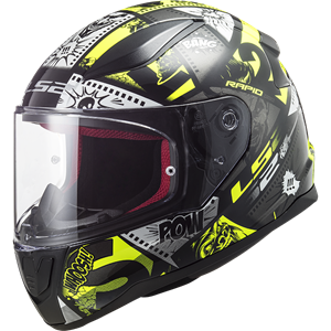 LS2 FF353 Rapid Mini Vignette Black H-V Yellow Full Face Helmet