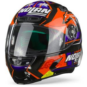 Nolan X-803 RS Ultra Carbon 24 Stoner Carbon Zwart Fluo Rood Blauw Integraalhelm