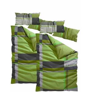 my home Bettwäsche "Nina im sportlichen Karo Design, aus 100% Baumwolle, Bettwäsche-Set in Linon oder Biber Qualität, Bett- und Kopfkissenbezug mit Knöpfen, nachhaltig", (2