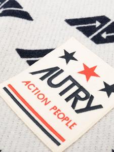 Autry logo-print wool-blend throw - Wit
