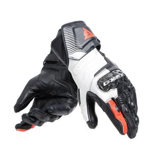 Dainese Carbon 4 Long Lady Leather Gloves Black White Fluo Red
