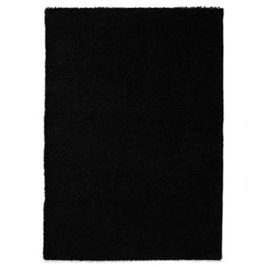 Tapeso Hoogpolig vloerkleed shaggy Trend effen - zwart - 80x150 cm -