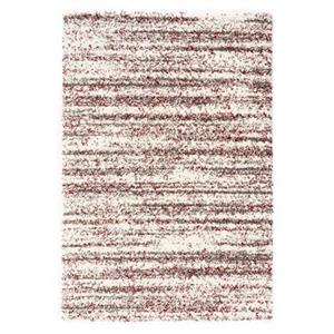 Boho&me Hoogpolig vloerkleed strepen Artisan - grijs|rood - 100x200 cm