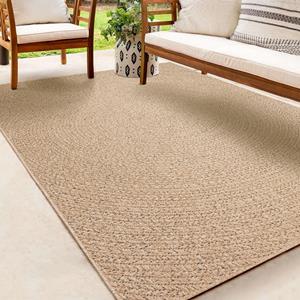 Merinos Karpet24 Kenzy Buitentapijt met jute look| Rechthoekig met cirkelmotief | natuurlijke look voor tuin, balkon of terras | Weer- en UV-bestendig Tuintapijt-80 x 25