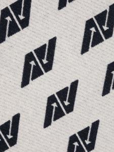 Autry logo-print knitted blanket - Grijs