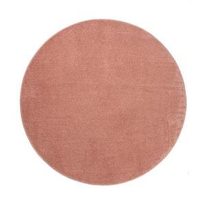 Tapeso Rond vloerkleed Fine - roze - 120 cm rond