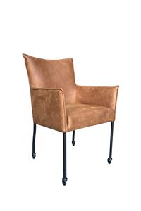 Industrielemeubelshop Stoel Valerie microvezel cognac