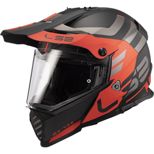 LS2 MX436 Pioneer Evo Adventurer M.Zwart Oranje Adventure Helm