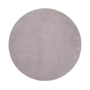 Tapeso Rond vloerkleed Fine - lichtgrijs - 240 cm rond