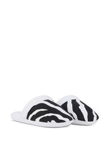 Dolce & Gabbana Slippers met zebraprint - Wit
