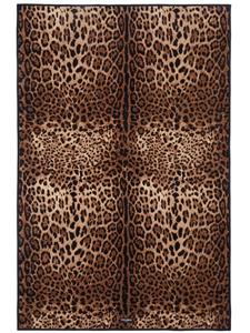 Dolce & Gabbana Handdoek met luipaardprint - Bruin