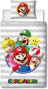 Nintendo Dekbedovertrek Mario Grijs