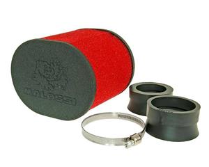 Malossi Luchtfilter  Red Filter E15 ovaal 42 / 50 / 58,5mm recht rood-schwarz
