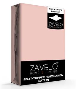 Zavelo Splittopper Hoeslaken Satijn Roze-Lits-jumeaux (160x200 cm)