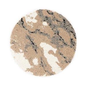 Boho&me Rond hoogpolig vloerkleed Marble Artisan - beige - 160 cm rond